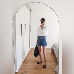 • Everlane • A-Line Denim Shorts in Diamond Scratch
